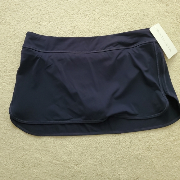 SOLD WT Athleta Navy Tidal Swim/Sport Skirt szM - Picture 10 of 11